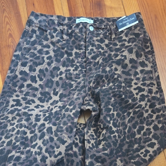 NWT Abercrombie & Fitch Brown Leopard Print Slouchy Jeans - Picture 4 of 6